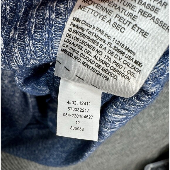 Chicos Zenergy Cowl Neck Tunic Sweater Top Size 0 (4/6) Blue Heather Long Sleeve - Picture 5 of 10